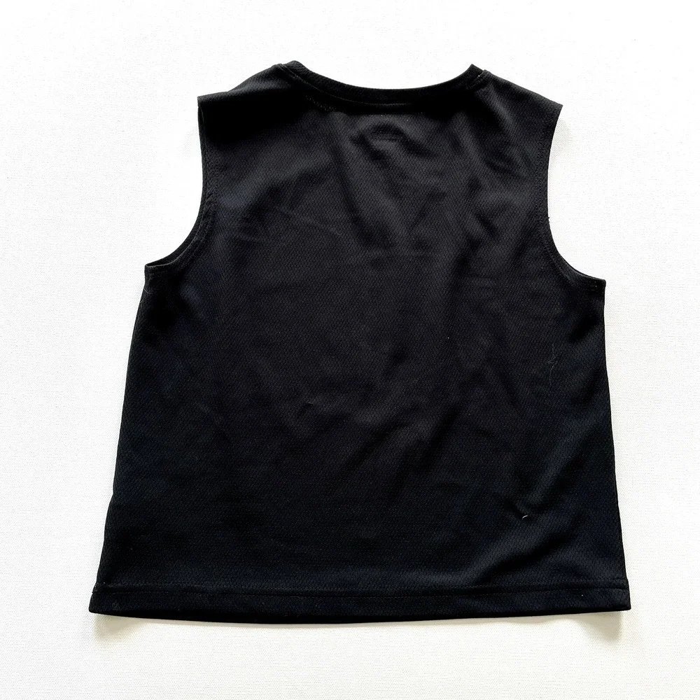 Old Navy Boys XS 5Y Black Go-Dry Tank Top Neon Basketball Graphic Activewear Gym